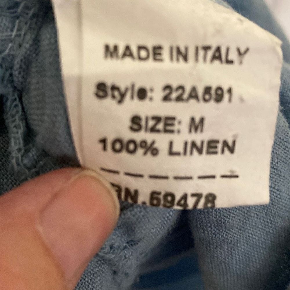 Women’s Francesca Bettini, Made in Italy, Blue Linen Dress, Size Medium - Picture 8 of 8
